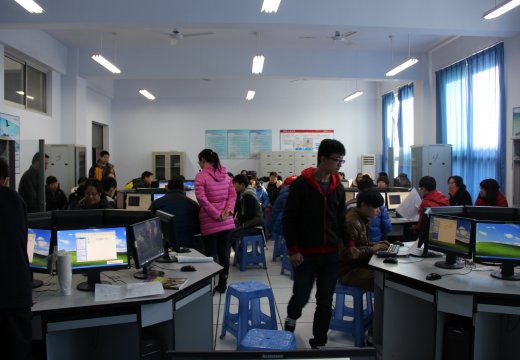 學生分工操作，教師逐個指導