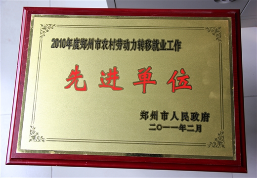 農(nóng)村勞動(dòng)力轉(zhuǎn)移就業(yè)工作先進(jìn)單位 市人民政府(2011)